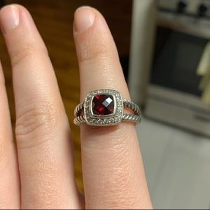 David Yurman Petite Albion Ring with Garnet